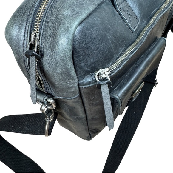 Rawlings Leather Ace Messenger Bag | Distresseed Black Leather | Good Condition - Picture 8 of 11